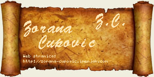 Zorana Čupović vizit kartica